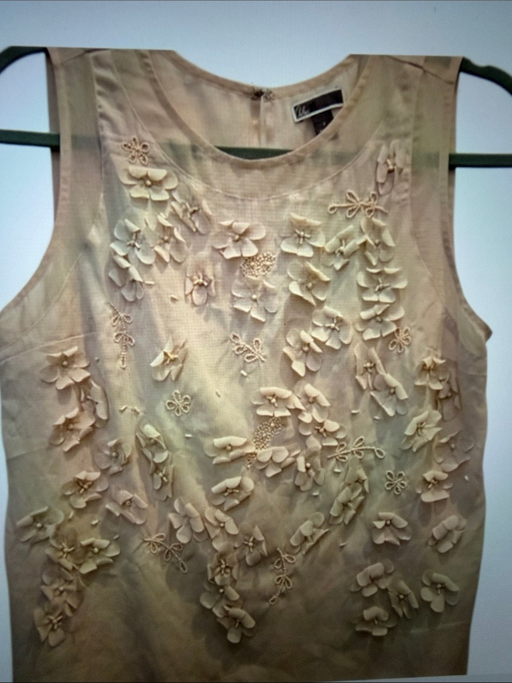 Chelsea28 blush pink Floral Appliqué Tank Top